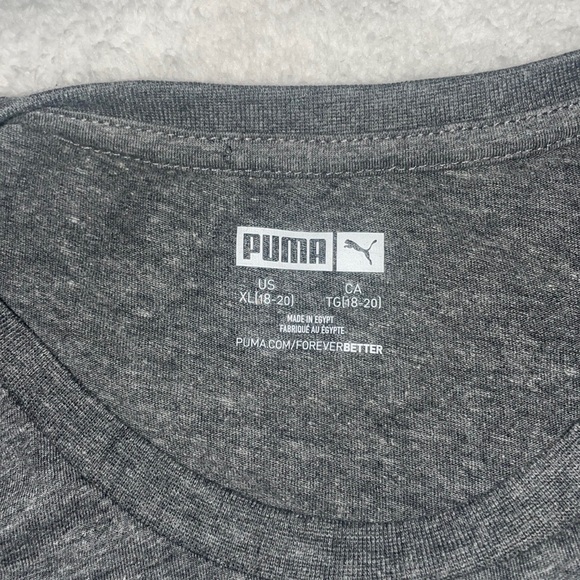 Puma Gray and White T-Shirt Size XL(boys) - Picture 3 of 3